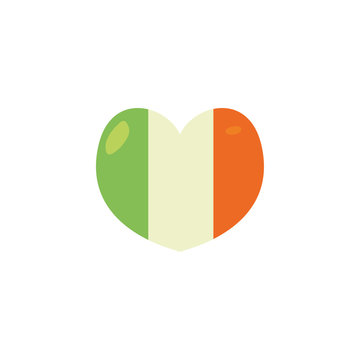 Isolated ireland flag heart fill style icon vector design
