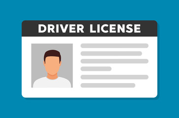 Driver license id with photo avatar icon