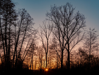 Beautiful sunset at Arnstorf, Bavaria, Germany