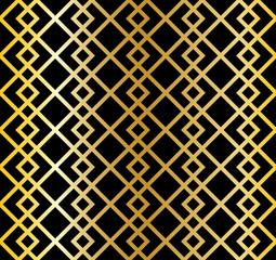 Abstract .seamless pattern line black and gold background. Design pattern art deco style. Vector.