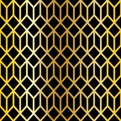Fototapeta premium Abstract .seamless pattern line black and gold background. Design pattern art deco style. Vector.