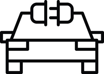 Car with plug icon, vector illustration