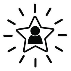 Employee of the month icon, talent award illustration, outstanding achievement sign, loyalty program logo,  first place winner symbol,reward for good work, successful person, accomplishment celebratio