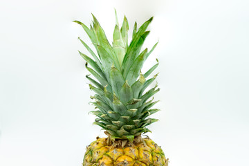 Fototapeta premium View of Pineapple isolated on white background in the center of the image. Healthy food concept.
