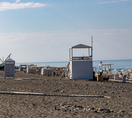 Obraz na płótnie Canvas Rescue point on the Black Sea coast near Sochi