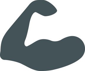 Bodybuilder muscle arm icon, vector illustration