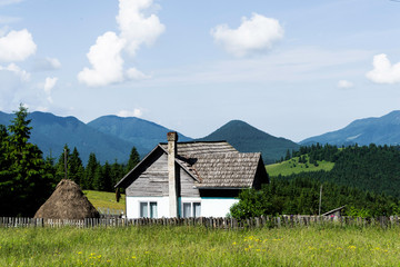 Fototapeta na wymiar Beautiful landscape in Tihuta pass between Transylvania and Moldova land.