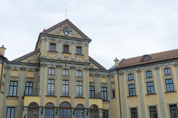 Fototapeta premium Facade of the Nesvizh castle from the courtyard
