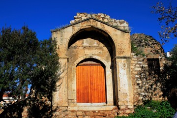 Fototapeta na wymiar Athens, Greece - The Doorway or Gate of the Medrese, originally a Muslim theological school founded in 1721