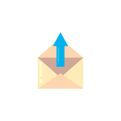 Isolated envelope message and upload arrow fill style icon vector design