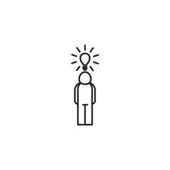 Isolated avatar and light bulb line style icon vector design