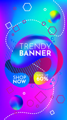 Fototapeta premium Vertical 3d illustration. Minimum vector coverage. Modern abstract cover. Creative fluid background from current forms to design a fashionable abstract cover, banner, poster, booklet.