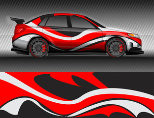 Car livery wrap decal, rally race style vector illustration abstract background