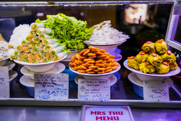 January 14, 2020, Fresh, diverse food market in Hanoi Vietnam