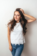 Naklejka premium Portrait of a young beautiful girl.