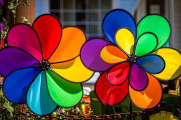 Lustig bunte Blüten-Windräder