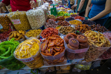 January 14, 2020, Fresh, diverse food market in Hanoi Vietnam
