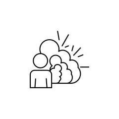 explosion line illustration icon on white background