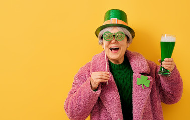 woman in leprechaun hat