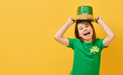 girl in leprechaun hat