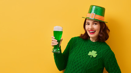woman in leprechaun hat