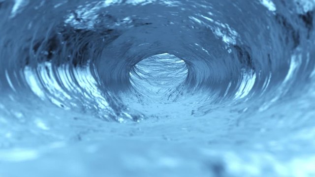 Inside a clean fresh water tunnel, cgi, repeatable animation
