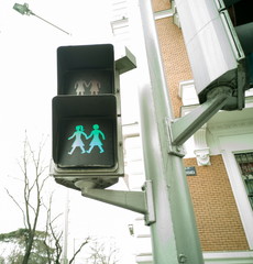 Danger! lesbians! Ironic photo that ridicules extreme political parties and religious...