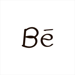 Icon sign with Be letter for Social pages section. Black hand draw doodle sketch can be used in greeting cards, posters, flyers, banners, logos, web design, CV etc. Vector illustration. EPS10