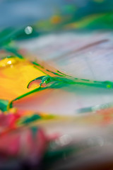 Grüner Klecks auf der Palette