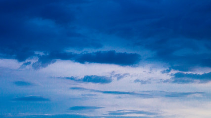 dark blue sky evening after rain