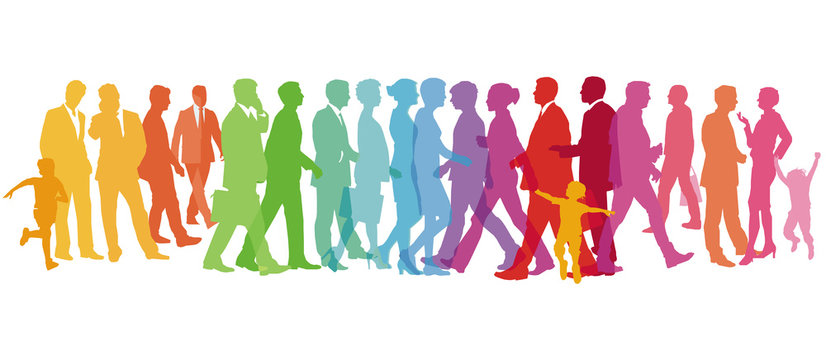 farbenfrohe Große Gruppe von Menschen – Vektor Illustration