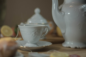 steaming tea ready to be taken on the table