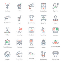  Outdoor Sports Flat Icons Pack 