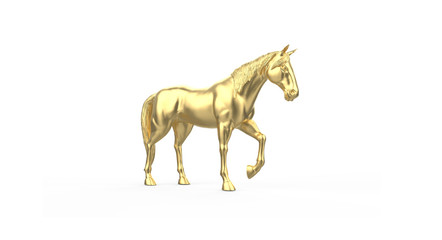 elegant and beautiful horse isolated on white background 3d illustration © Ahmet  Aglamaz
