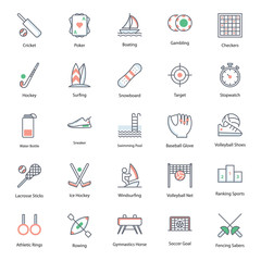  Game Equipment Flat Icons Pack 