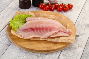 Raw tilapia fish
