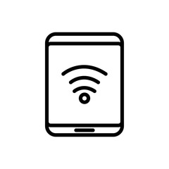 Isolated smartphone and wifi line style icon vector design