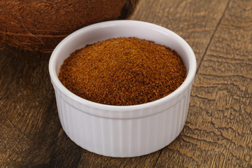 Coconut brown sugar in the bowl
