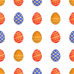 Seamless pattern with colorful Easter eggs