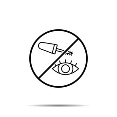No eye, mascara icon. Simple thin line, outline vector of beauty ban, prohibition, forbiddance icons for ui and ux, website or mobile application