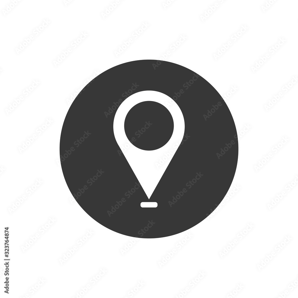 Poster gps mark block flat style icon vector design