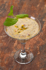 Pudding with chia and passion fruit