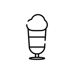 Isolated iced coffee glass line style icon vector design