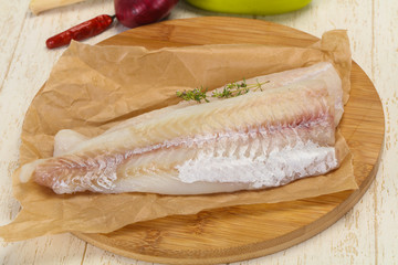 Pollack fillet raw ready for cooking