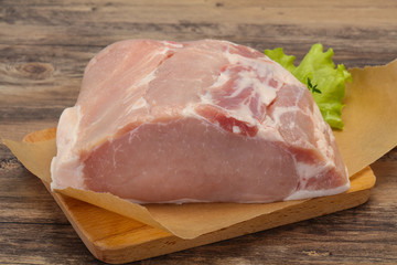 Raw pork meat piece for cooking