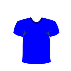 Vector illustration of  men t-shirt template, design isolated on white