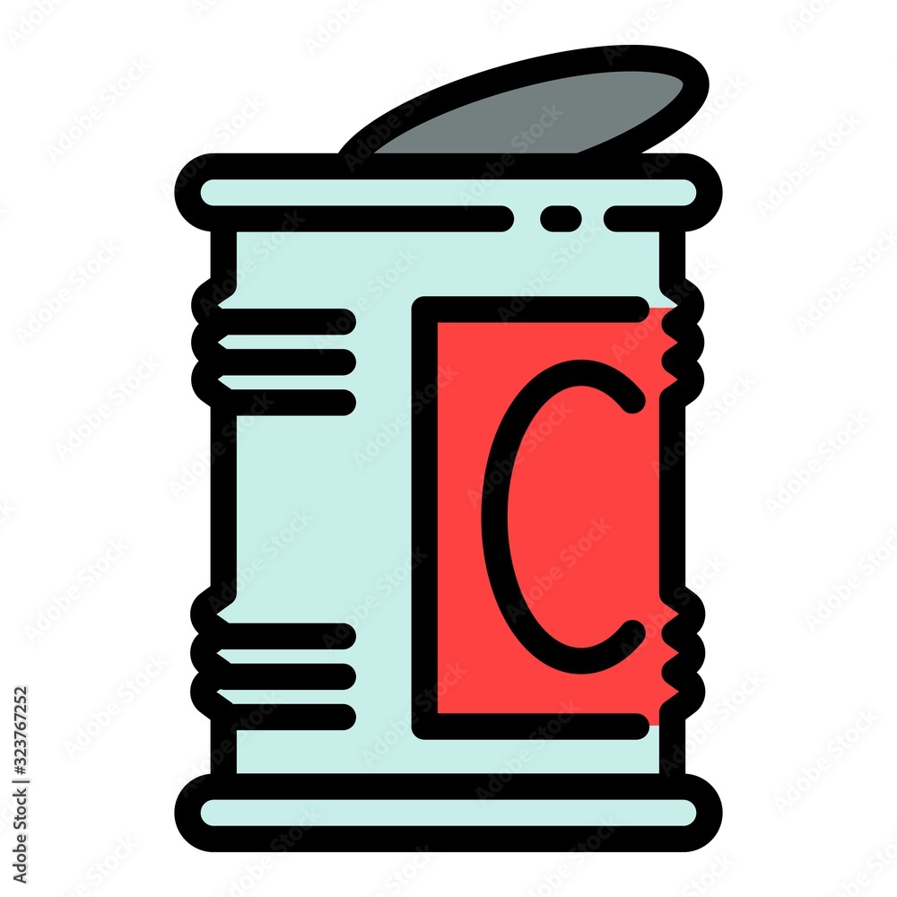 Poster open tin can icon. outline open tin can vector icon for web design isolated on white background
