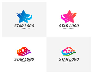 Set of Creative Star logo design vector. Simple Star logo template. Icon symbol, Illustration