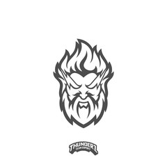 Zeus Thunderbolt Esport gaming mascot logo template Vector. Modern Head Zeus Thunderbolt Logo Vector, Illustration