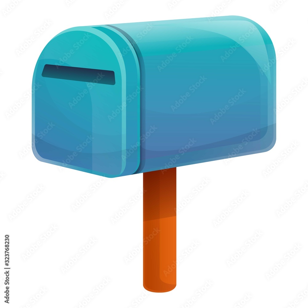 Poster document mailbox icon. cartoon of document mailbox vector icon for web design isolated on white back